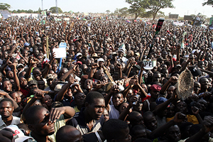 pf-rally1 Part of the crowd during Mr Sata's last rally at Woodlands stadium