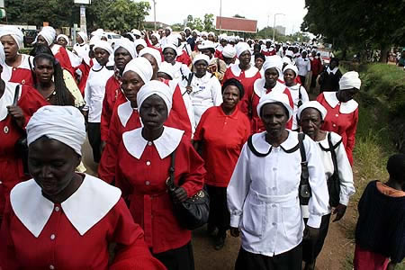 ucz CHRISTIAN women walking along Burma road during the commemoration of the world day of prayer