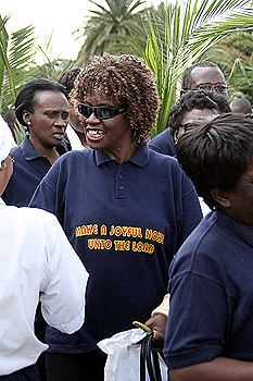 palm3 Shout for the Lord... A christian during palm sunday celebrations in Lusaka