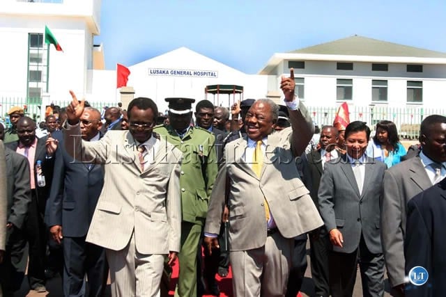 President Rupiah Banda with Vice President George Kunda and Chinese Ambassador to Zambia Zhou Wusiao at the opening ceremony of Lusaka Hospital President Rupiah Banda with Vice President George Kunda and Chinese Ambassador to Zambia Zhou Wusiao at the opening ceremony of Lusaka Hospital