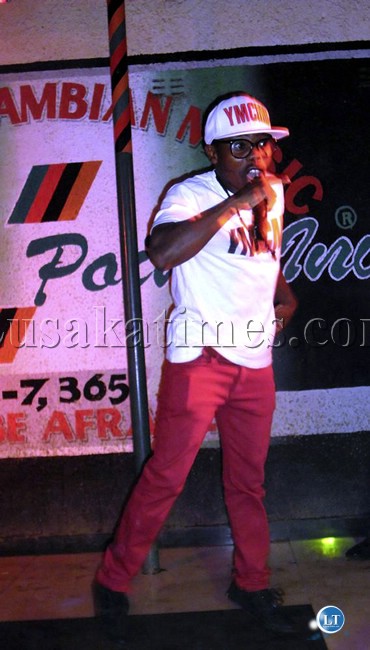 Ruffkid entertaining night patrons at Club Zone in Matero township