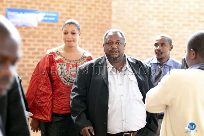 File:Former labour Minister Austin Liato with his wife and sympathysers at the Lusaka magistrate court
