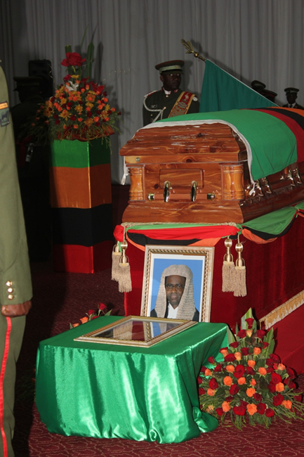 Casket for the Late Former Vice President of the Republic of Zambia