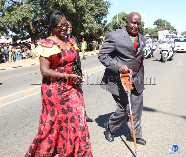 KK with daughter Cheswa at labour day in Lusaka
