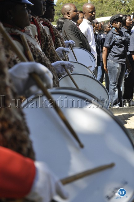 The Zambia Army brass band in action during the world press freedom day commemoration in Lusaka