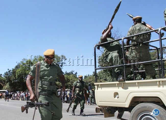 paramilitary security display