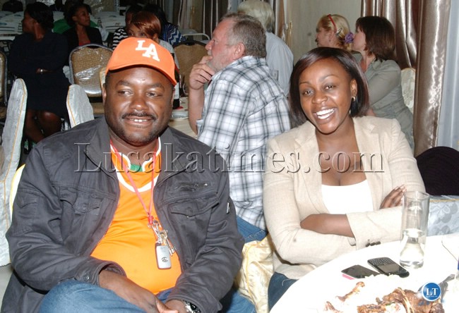 LUAPULA Province Minister Rodgers Mwewa and the Provincial Permanent Secretary Ann Mwitwa Mubanga during the Miss Environment 2012 beauty contest at TEJA Lodge in Mansa