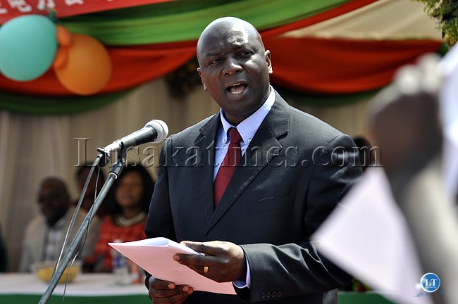 Zesco Limited Managing Director Cyprian Chitundu delivers a speech during the launch of the 330 KV power line transmission Kasama yesterday Zesco Limited Managing Director Cyprian Chitundu delivers a speech during the launch of the 330 KV power line transmission Kasama yesterday