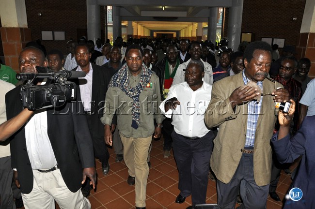 FILE: UPND president Hakainde Hichilema arrives at the Lusaka magistrate court where he was given a K30 million bail