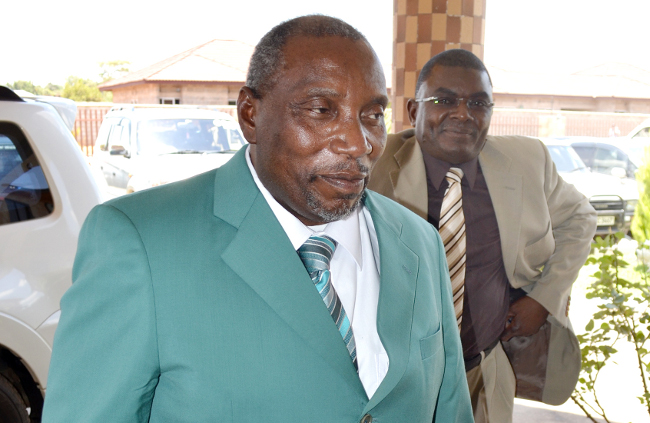 Information and Broadcasting Minister Kennedy Sakeni is accompanied by Zambia Congress of Trade Unions General Secretary Roy Mwaba when he arrived at Mika Hotel where he officiated at an Africa Labour Media workshop in Lusaka