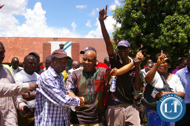 Nevers Mumba and his supporters after being granted bail Nevers Mumba and his supporters after being granted bail