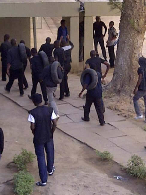 Students dressed in black.Courtesy Mwebantu.com