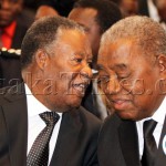 President Sata Chats with Rupiah Banda during the Church Service of BY Mwila