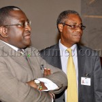 Agriculture minister Wilbur Simuusa (L)