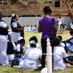 Protesting nurses at the University Teaching Hospital in Lusaka relax
under a tree shade.