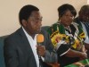 Hakainde Hichilema addressing the media