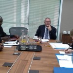 Vice-President Dr Guy Scott with Hon. Humza Yousaf Scotland Minister for External Affairs and International Development (right), press secretary Amos Chanda, Zambia High Commission (left), Robert Kamalata, senior private secretary to the Vice-President (second left)