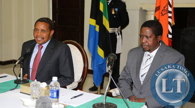 President Edgar Lungu during the Press Briefing talks with President Dr Jakaya Kitwete at Statehouse in Lusaka on 25-02-2015. PICTURE BY EDDIE MWANALEZA/STATEHOUSE.