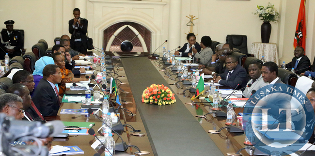 President Edgar Lungu during the opening of Officail talks with President Dr Jakaya Kitwete delegation at at Statehouse in Lusaka on 25-02-2015. PICTURE BY EDDIE MWANALEZA/STATEHOUSE.