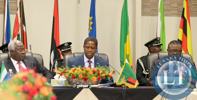 Zambian President Mr Edgar Lungu with Dr Ernest Bai Koroma President of the Republic of Sierra Leone and Nambian President Hage Geingob at the Dr David Livingstone Safari in Livingstone The Summit of the African Union Committee of Ten Heads of State on the Reform of the Security Council on Saturday 10th May2015 . Pictures By EDDIE MWANALEZA/STATEHOUSE.