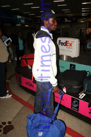 LOST BUT FOUND... Elijah Tana at Lusaka international airport before left for Ivory Coast