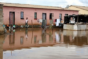 One of the houses surrounded by water in Lusaka's Kanyama twonship. This was after heavy rains that besieged Lusaka recently