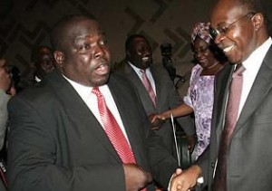 PF Roan Member of Parliament Chishimba Kambwili (L)