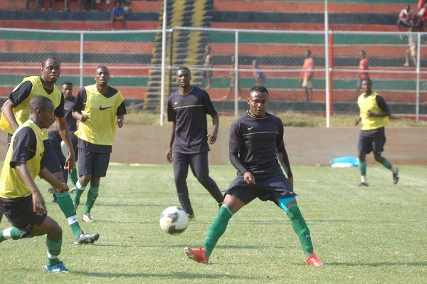 zambia-1 Zambia in training on June 18 at Konkola Stadium in Chililabombwe ahead of their 2010 World/Africa Cup Group C qualifier against Algeria on June 20