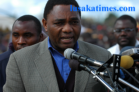 Hakainde Hichilema, patron for the Lwiindi addressing the crowd Hakainde Hichilema