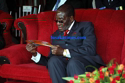 President Robert Mugabe during the Lwiindi Kuzyola traditional ceremony in Livingstone