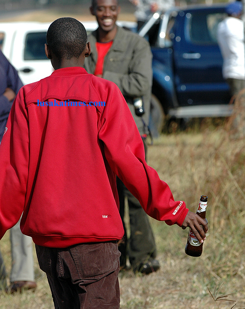 An unidentified youth on a 'drinking spree' 