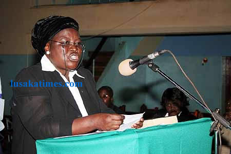 Eastern Province permanent secretary, Eularia Syamujaye, speaking during the memorial service of late Levy Mwanawasa at Saint Anne’s Cathedral in Chipata