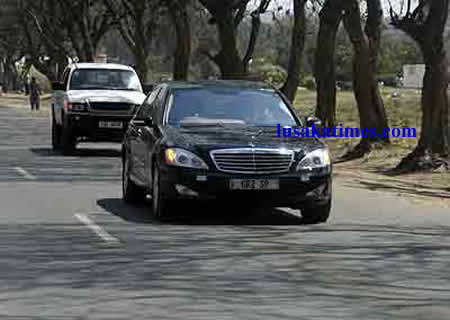 Dr Chiluba's BENZ spotted in Matero township where he went to worship at BIGOCA church.