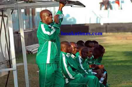 New Green Buffaloes coach Alfred Mulao cools off after his team was whitewashed 3-0 by Red Arrows during the FAZ KCM premier division week 20 game played at Nkoloma stadium