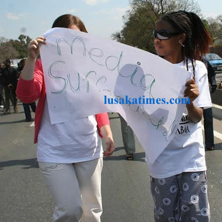 Sent by LT blogger- Journalists protesting against the rampant harassment  of journalists by the ruling political party cadres