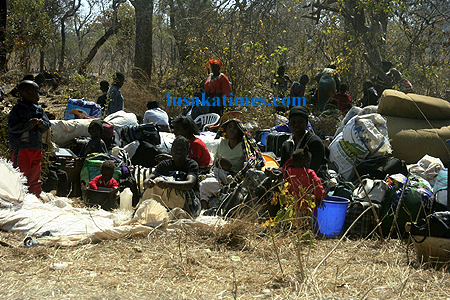 Some members of the Seventh Day Adventist Church waiting for transport after a religious camp at the weekend in Lusaka's makeni area