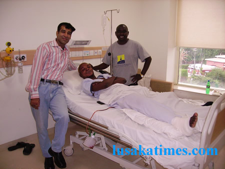 Medical Tourism Company, Optimum Cure & Care Private Ltd, India (OCC) arranged the Medical Treatment for the National team Football Player, Nyambe Mulenga in India. The OCC Group helps people of Zambia get world-class quality treatment in India up to 1/6th of the cost of medical treatment of South Africa. In the picture, Mr Prabal Arora, the MD of OCC Group, National Football Player Nyambe Mulenga and his physiotherapist Dr. Chuma Mwiinga
