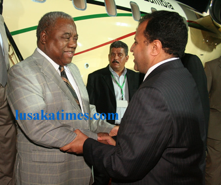 President Rupiah Banda in Libya