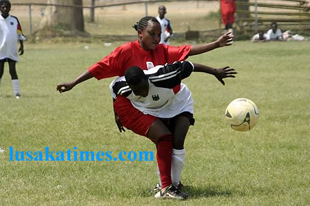 Girls football is one the rise in Lusaka especially at the weekend in the sports centres around the city