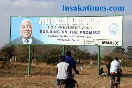 Opsss...Another billboard from President Banda's 2008 campaign still hanging in Katete