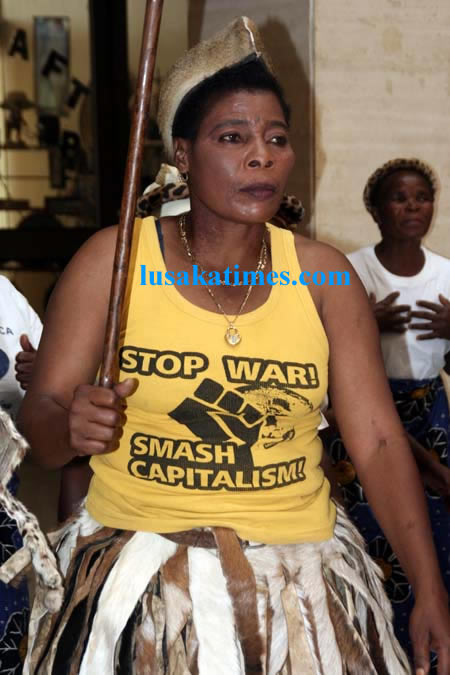 A woman Ngoni dancer captured during the world tourism day in Lusaka