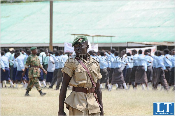 A Cadet parade commander from the combined Chingola District School cadet force