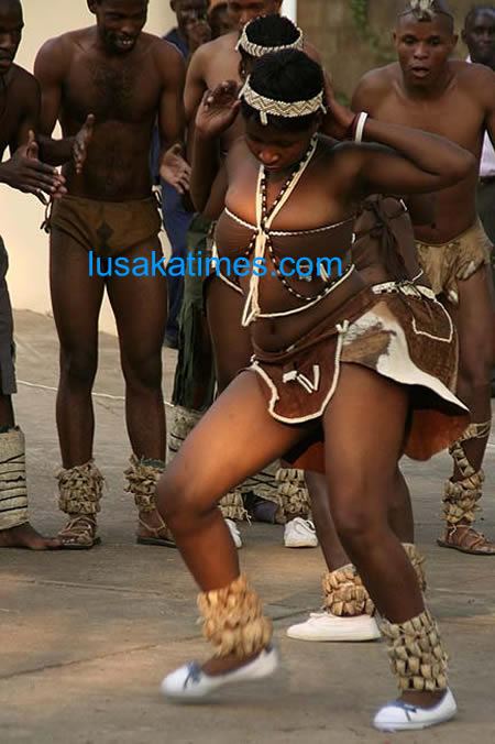 Traditional dancers from Kasane in Botswana entertaining guests during the Botswana national day in Lusaka