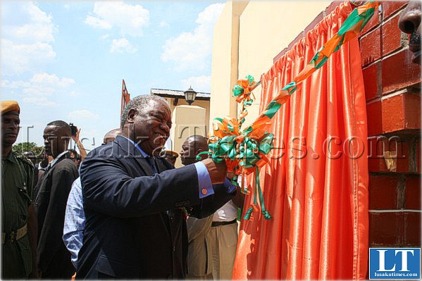 President Banda commissioning the electricity substation in Chambishi constructed at a cost of $28 m to power the economic zone.