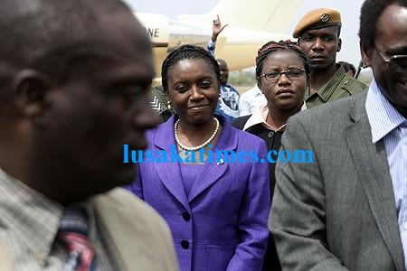 First Lady Thandiwe Banda in the crowd after she arrived with President Banda from Cuba
