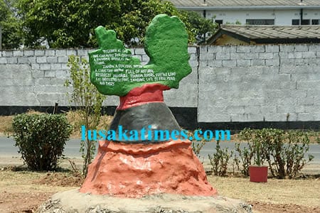 A statue on the keep Zambia clean campaign by a resident of Garden township in Lusaka