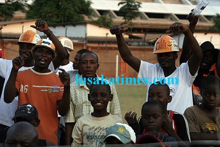 Boxing enthusiasts cheering their fighters during the African Boxing Union bouts in Lusaka