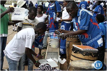FILE: Free condoms for World AIDS day in Lusaka