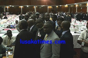 National constitutional Conference delegates wait to vote in the 50+1 poll in the last evening