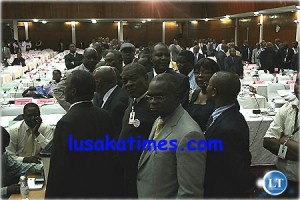 National constitutional Conference delegates wait to vote in the 50+1 poll in the last evening